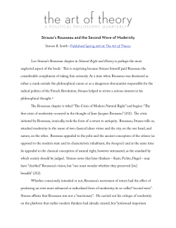 Strauss`s Rousseau and the Second Wave of