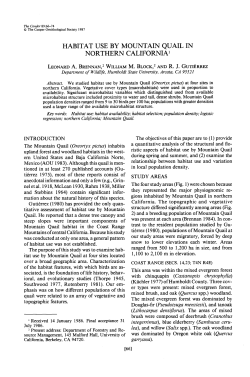 Habitat Use by Mountain Quail in Northern California