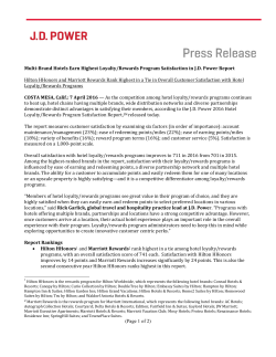 Multi-Brand Hotels Earn Highest Loyalty/Rewards Program