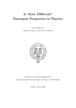 Is More Different? Emergent Properties in Physics