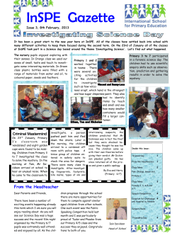 InSPE Gazette - InSPE is now King`s Oak British International School