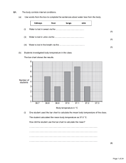 Q1. The body controls internal conditions. (a) Use