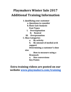 Playmakers Winter Sale 2017 Additional Training Information
