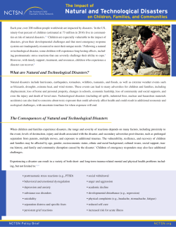 Natural and Technological Disasters