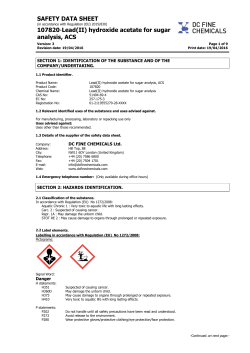 SAFETY DATA SHEET 107820-Lead(II) hydroxide acetate for sugar