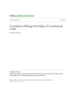 Constitution Making at the Edges of Constituional Order