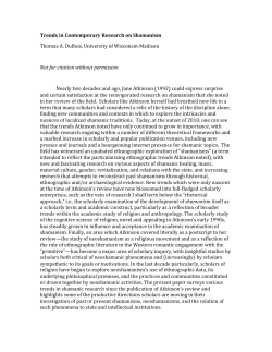 Contemporary Research on Shamanism