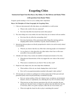 Exegeting citiesBoyceBakkeWhite