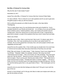 But Why: A Podcast For Curious Kids Why Do We Like To Eat