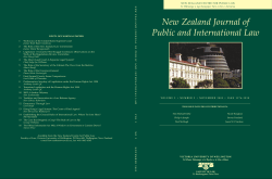 New Zealand Journal of Public and International Law