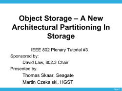Object Storage - IEEE 802 LAN/MAN Standards Committee