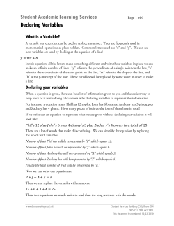 Student Academic Learning Services Declaring