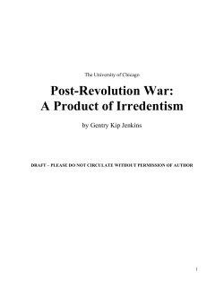 Post-Revolution War: A Product of Irredentism
