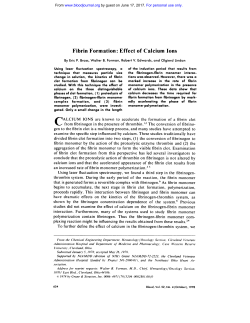 Fibrin Formation: Effect of Calcium Ions