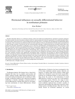 Hormonal influences on sexually differentiated behavior
