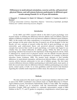 Differences in motivational orientation, exercise activity, perceived