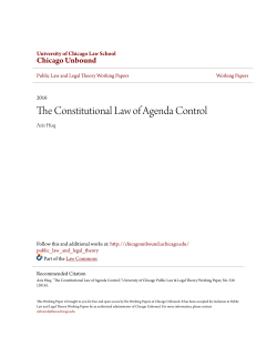 The Constitutional Law of Agenda Control