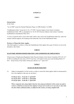 SCHEDULE PART I Interpretation In this Order: