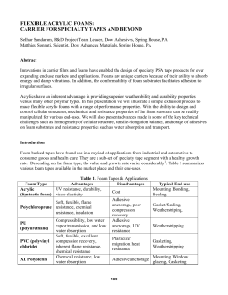 flexible acrylic foams - Pressure Sensitive Tape Council