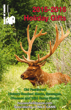 2015-2016 Holiday Gifts - House Of Wild Game 2016