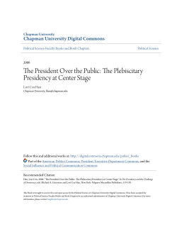 The Plebiscitary Presidency at Center Stage