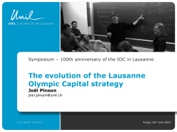 Lausanne: Olympic Capital