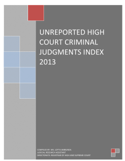 2013 Unreported High Court Criminal judgments Index
