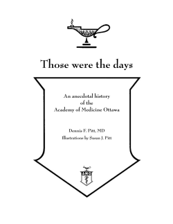 those were the days - Academy of Medicine Ottawa