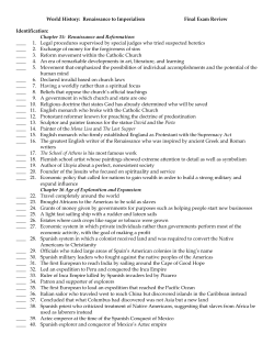 Chapter 15: Renaissance and Reformation