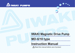 IWAKI Magnetic Drive Pump MD-6/10 type Instruction Manual