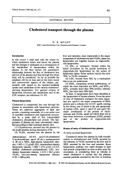 Cholesterol Transport through the Plasma