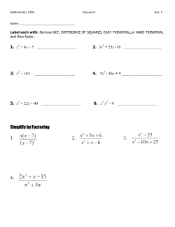 Simplify by Factoring 1. 2. 3.
