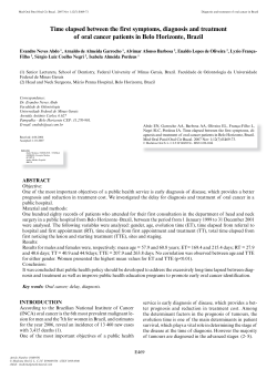 Time elapsed between the first symptoms, diagnosis and treatment