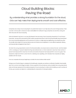 Cloud Building Blocks: Paving the Road