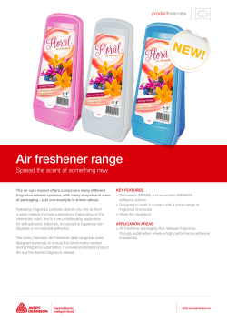 Air Freshener range Product Overview