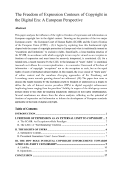 The Freedom of Expression Contours of Copyright in the