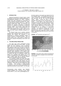 SEASONAL FORECASTING OF STRONG WINDS OVER EUROPE