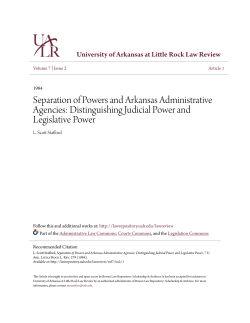Separation of Powers and Arkansas Administrative Agencies