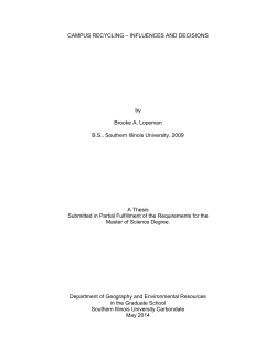 Campus Recycling -- Influences and Decisions - SIU