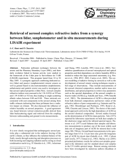 Retrieval of aerosol complex refractive index from a synergy