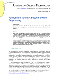 Foundations for MDA-based Forward Engineering