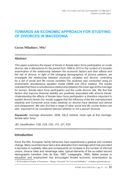 towards an economic approach for studying of divorces in macedonia