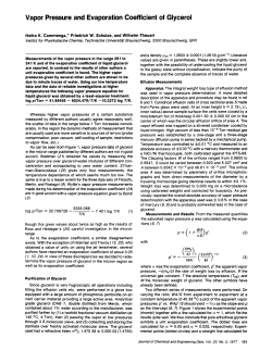 Vapor Pressure and Evaporation Coefficient of Glycerol