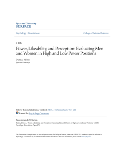 Power, Likeability, and Perception: Evaluating Men and