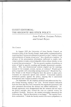 Guest Editorial: The Regents` Big Stick Policy