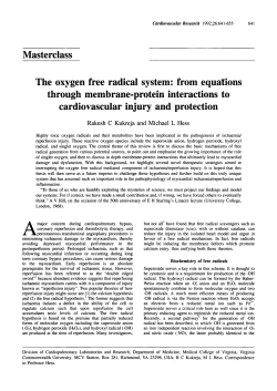 Mas terclass The oxygen free radical system