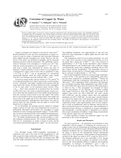 Corrosion of Copper by Water