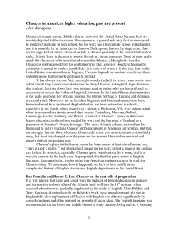 Chaucer in US Universities
