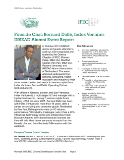 Fireside Chat: Bernard Dall&eacute;, Index Ventures INSEAD
