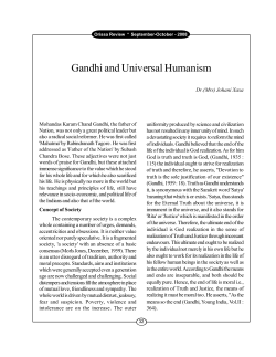 Gandhi and Universal Humanism